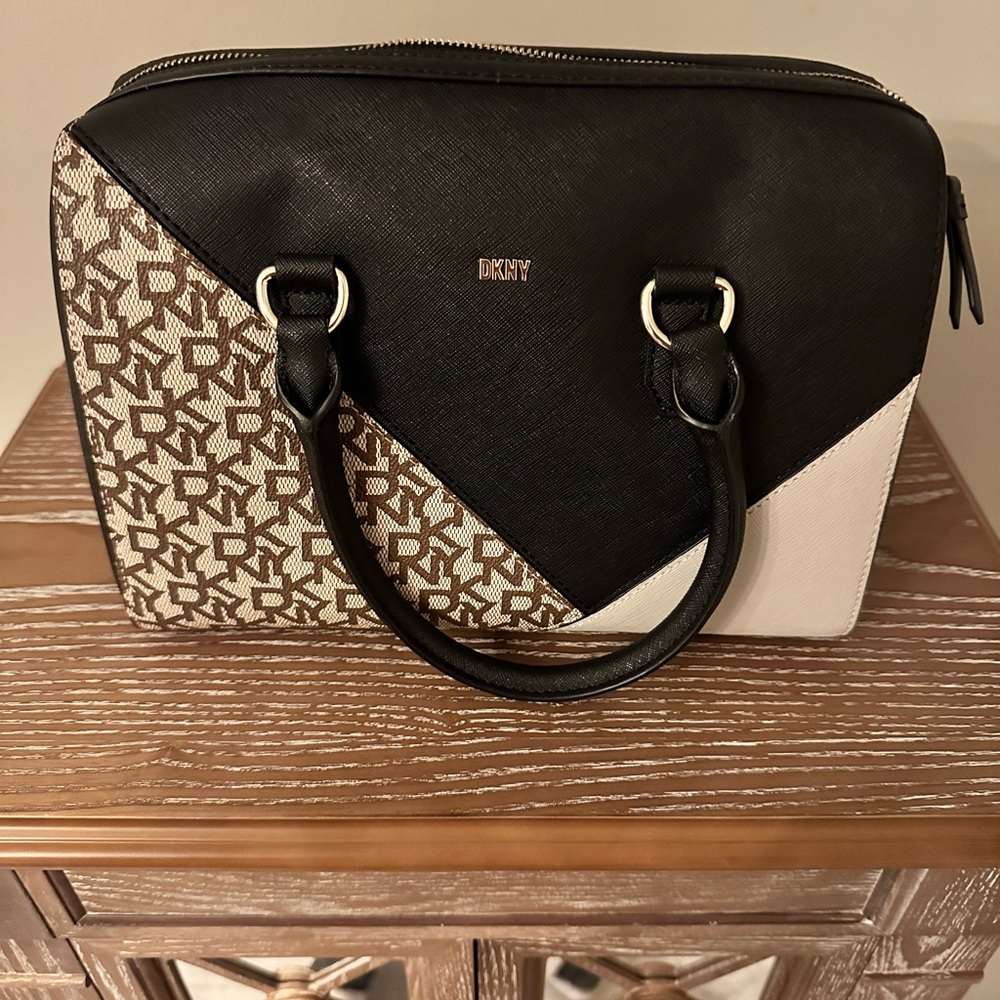 Tri color monogram DKNY purse